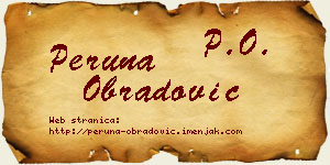 Peruna Obradović vizit kartica